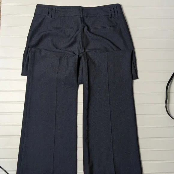 Express Design Studio Medium Rise Dark plaid  wide leg Trouser 4 - Picture 3 of 7